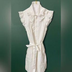 Crisp white tuxedo style sumner dress